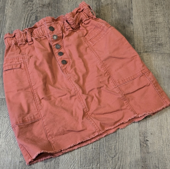 Hollister Rust Button-Front Women's Skirt - Picture 2 of 10